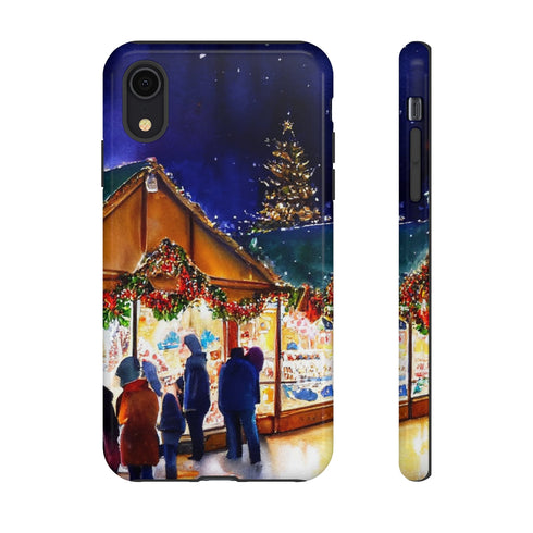 Shopping at the Christmas Market - Impact Resistant Phone Case iPhone XR Glossy